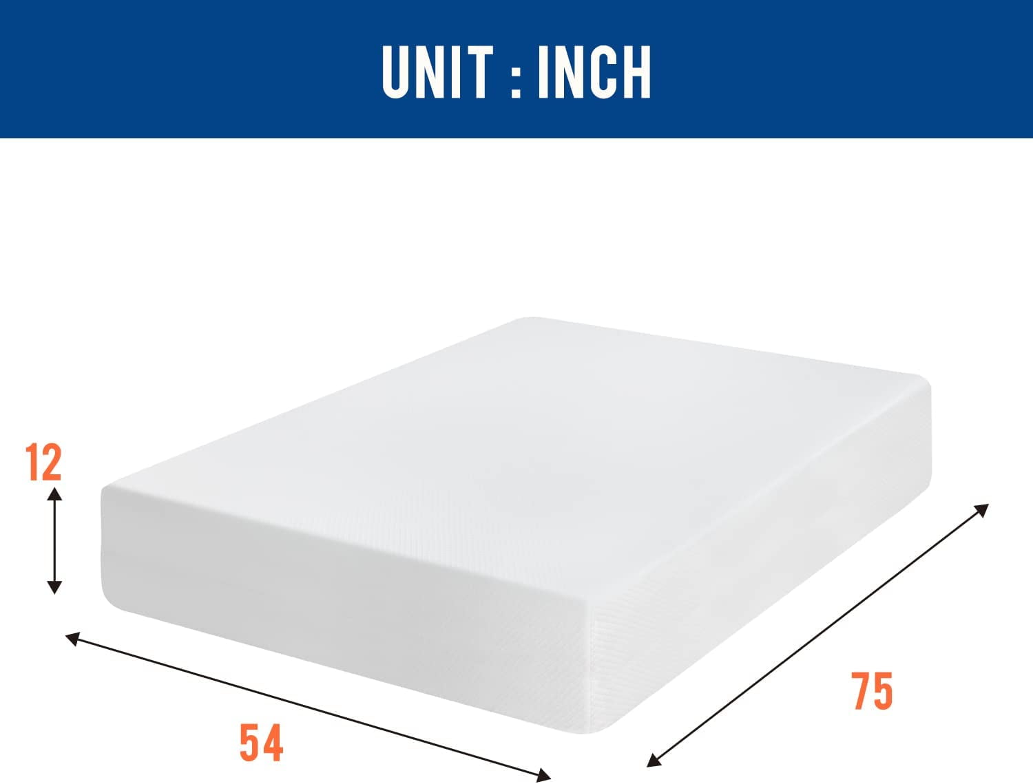 Dkelincs 12" Full Size Mattress, Cooling Gel Memory Foam Mattress in a Box, Medium Firm Mattress for Pressure Relief for Adults, White