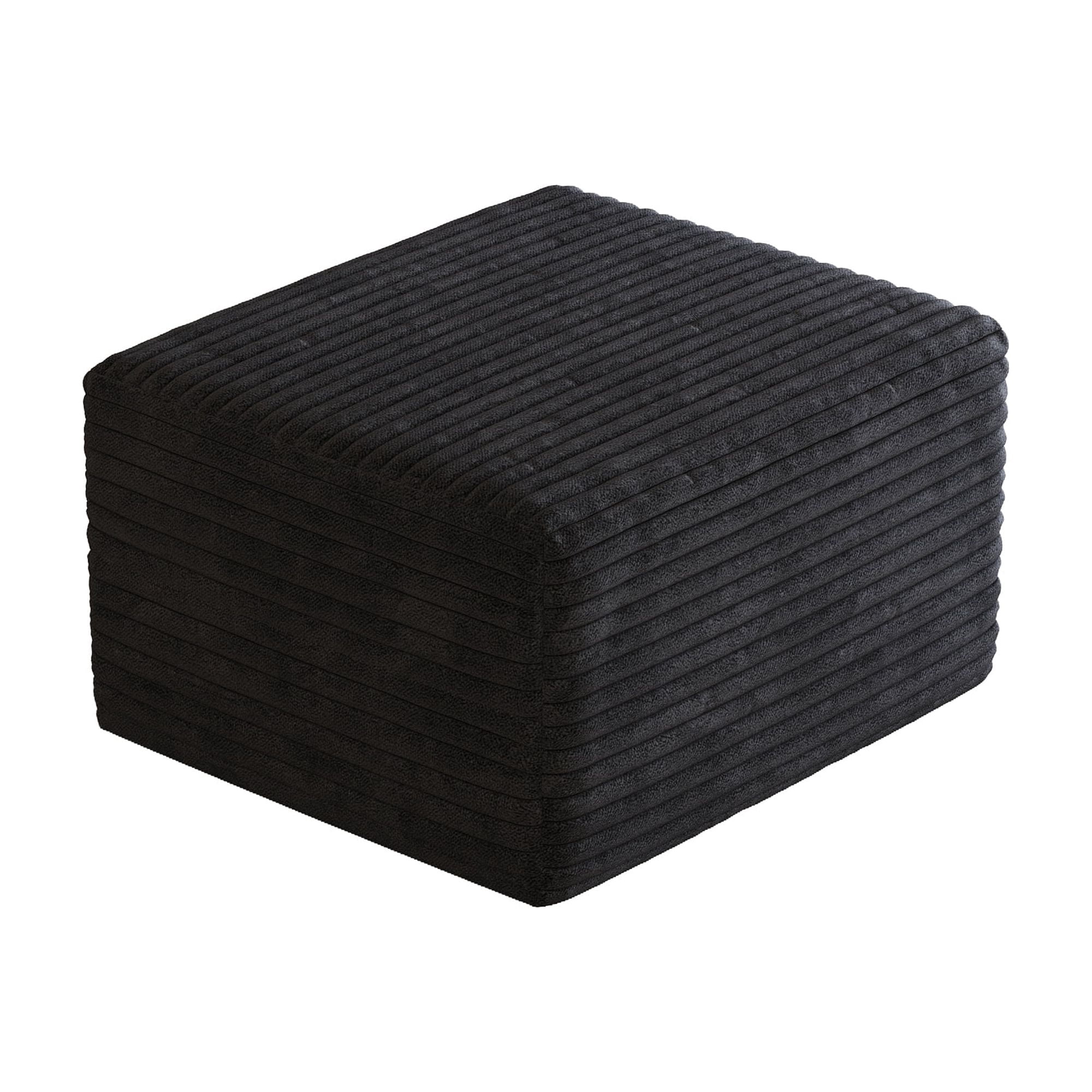 Boneless Couch Ottoman, Upholstered Cloud Couches Footrest Ottoman for Boneless Sofa Couch for Living Room, Black