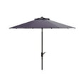 thumbnail image 2 of SAFAVIEH Outdoor Collection Athens 11-Foot Round Crank Umbrella Navy/White, 2 of 5