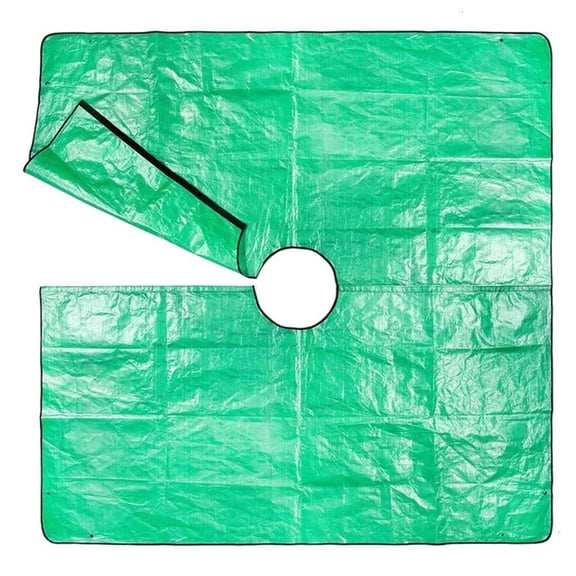 Heavy Duty Garden Landscape Tarp 78.7"x78.7" for Pruning Tasks with 12 inch Central Hole and Secure 4 Corner Buckles