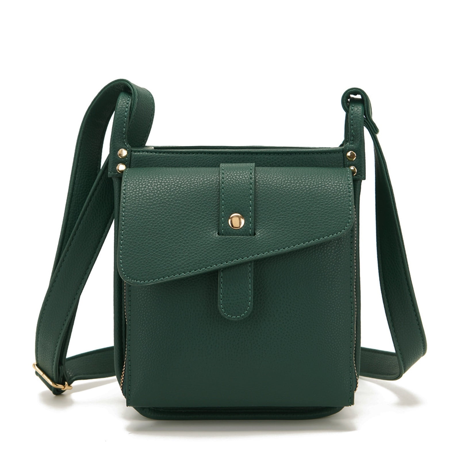 Fnyoxu Women's Full Grain Leather Crossbody Purse with Built-in RFID Wallet - Lightweight Large Capacity Bag with Keychain & Adjustable Strap, 6.3x2.8x8.1in
