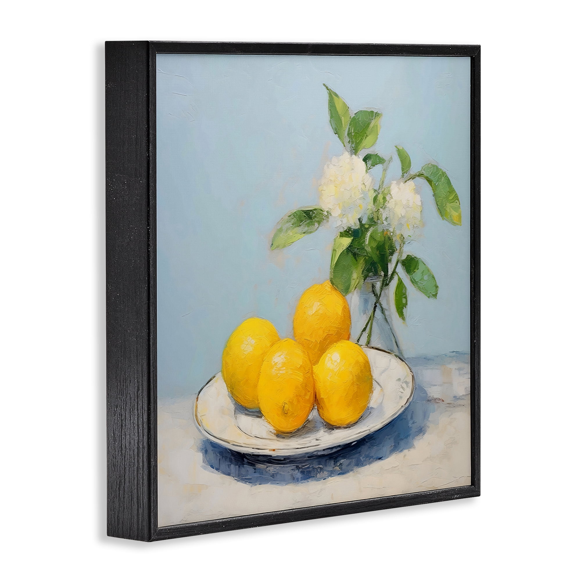 Stupell Industries Vase of Flowers and Lemons Black Framed Giclee Art, design by Creative Studio