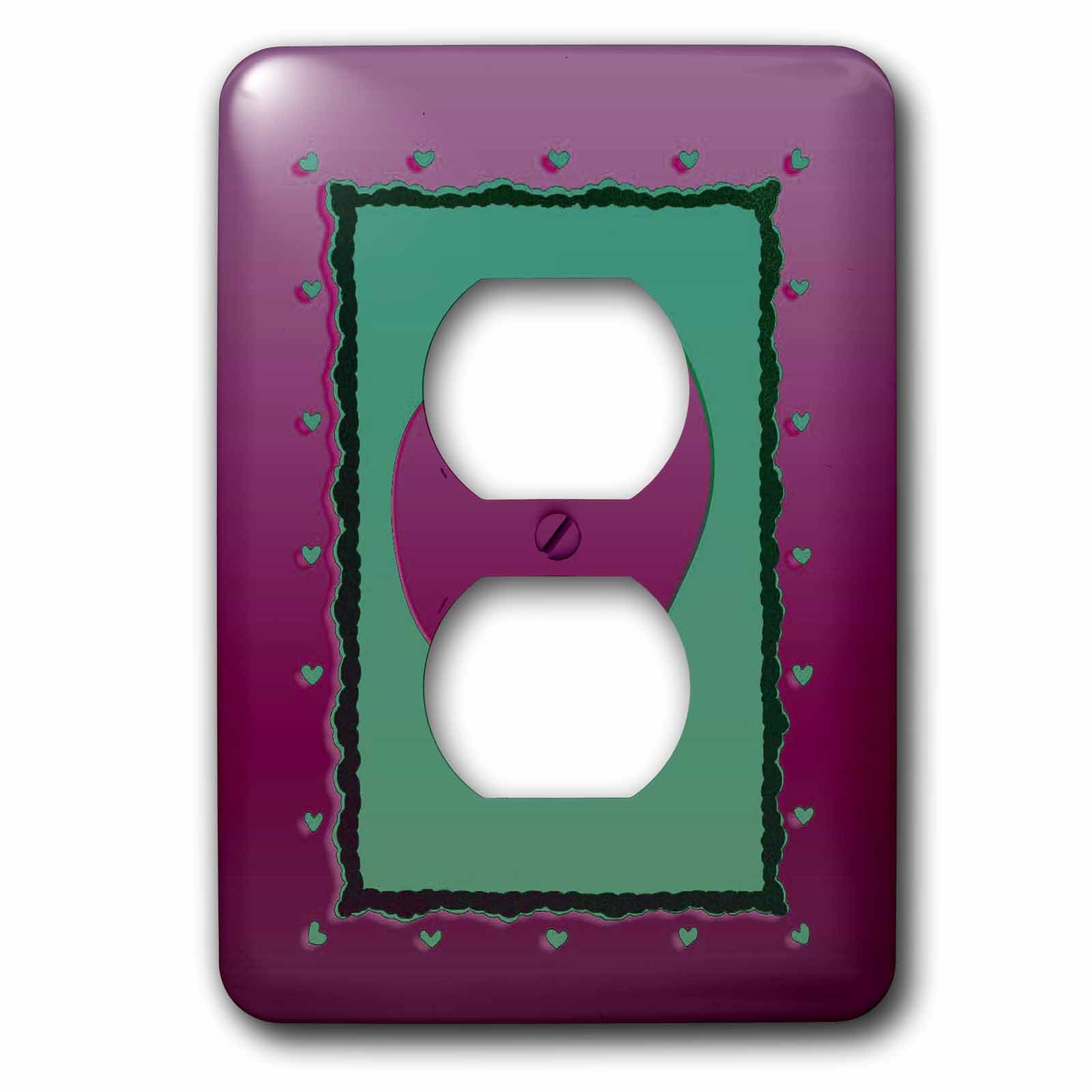 3dRose lsp_40557_6 Pink And Green Frame Around A Heart 2 Plug Outlet Cover 3dRose lsp_40557_6 Pink And Green Frame Around A Heart 2 Plug Outlet Cover