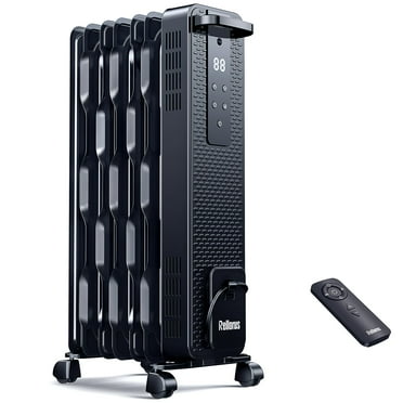 1500W Electric Radiator Heater with Remote & Manual Controls, 7 Wavy Fins for Fast, Safe Heating, Space Heaters for Indoor Use, ETL Certified, Dark Grey