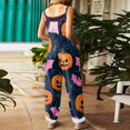 thumbnail image 4 of Stralyhd Bat Print Womens Overalls Halloween Party Sleeveless Jumpsuit Night Club Jumpsuits with Pockets Spooky Horror Print Long Pants Brown M, 4 of 7