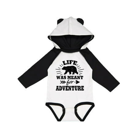 

Inktastic Bear Silhouette Life Was Meant for Adventure with Arrow Gift Baby Boy or Baby Girl Long Sleeve Bodysuit