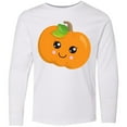 thumbnail image 3 of Inktastic Smiling Pumpkin, Orange Pumpkin, Halloween Long Sleeve Youth T-Shirt, 3 of 5