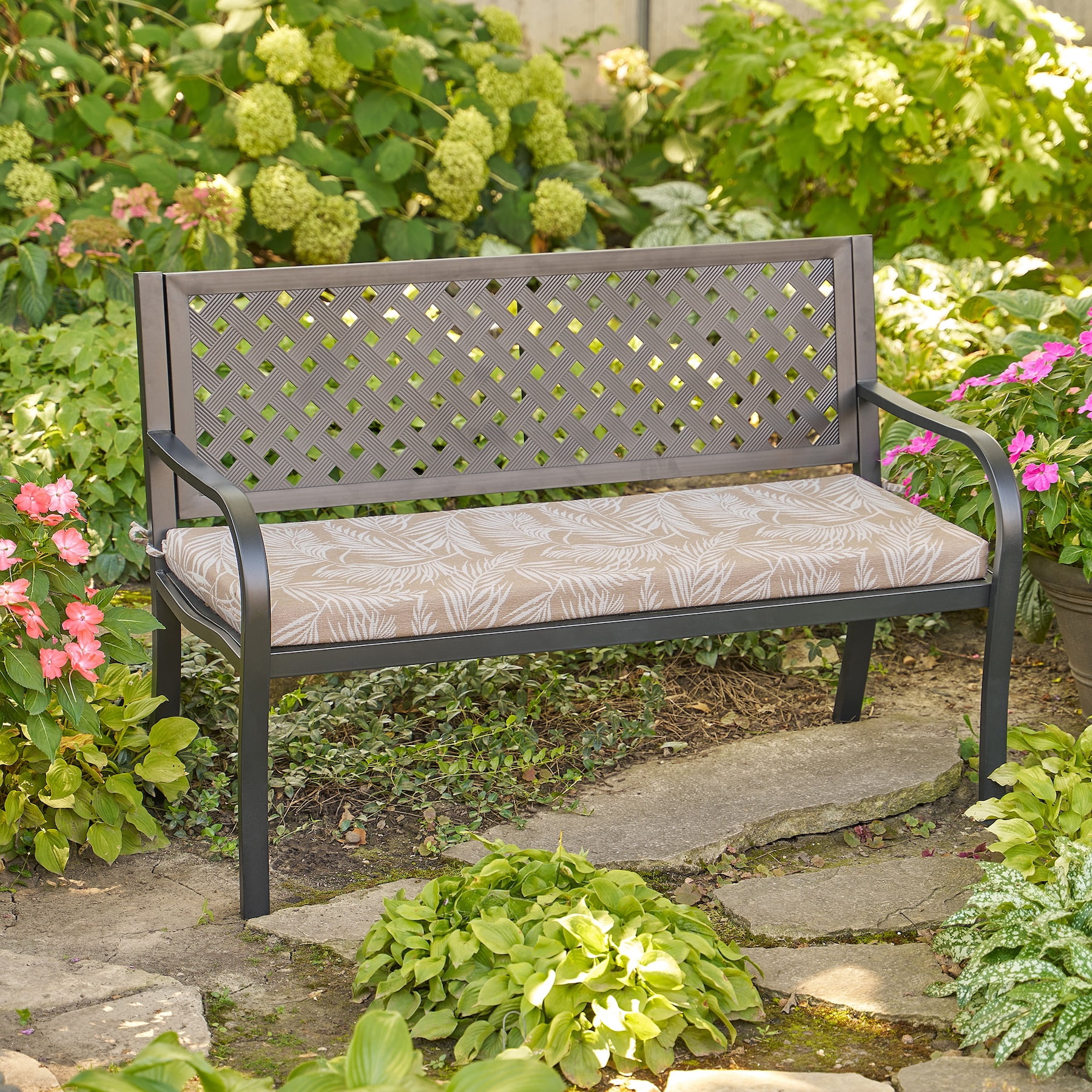 Better Homes & Gardens 48" x 18" Premium Outdoor Bench Seat Cushion, 1-Piece, Palm Tan