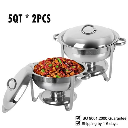 Medium Round Chafer - Ktaxon 5 Quart 2Pcs Chafing Dish Buffet Catering ,Stainless Steel Round Buffet Chafer Furnace