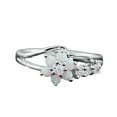 thumbnail image 1 of Anillos de plata para las mujeres no se deslustra Vintage Exquisito Señoras Anillo Blanco Opal Zircon Anillo de cobre de moda, 1 of 4
