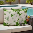 thumbnail image 4 of St. Patrick's Day Outdoor Waterproof Pillow Covers, Green Shamrock Plants Spring Beige Decorative Square Throw Pillowcase Sofa Cushion Sham for Patio/Couch/Chair, 18"x18" 2 Pack, 4 of 8