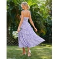 thumbnail image 3 of Vestido largo GRACE KARIN, estilo bohemio, con estampado floral escalonado para mujer, color morado, 3 of 6