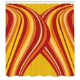 thumbnail image 3 of Ambesonne Retro Shower Curtain, Wavy Stripes Abstract, 69"Wx70"L, Yellow Orange Red, 3 of 3