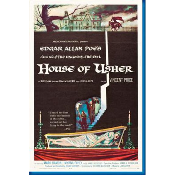 House Of Usher Movie Poster Art Poster 24x36 Unframed, Age: Adults, Rectangle Poster Time