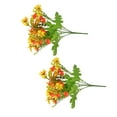 thumbnail image 1 of Kearding 2 flores artificiales hipoalergénicas para decoración del hogar y bodas, buena sensación de mano y duraderas. Flores artificiales Atardecer Rojo+Naranja, 1 of 6