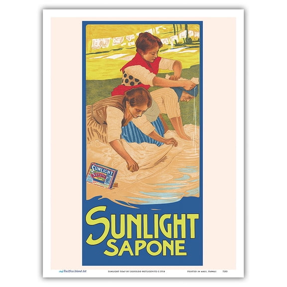 Sunlight Soap (Sapone) - Vintage Advertising Poster by Leopoldo Metlicovitz c.1914 - Master Art Print (Unframed) 9in x 12in