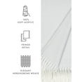 thumbnail image 3 of Comfort Canopy - Light Gray Herringbone Throw Blanket with Fringed Edges, 3 of 9