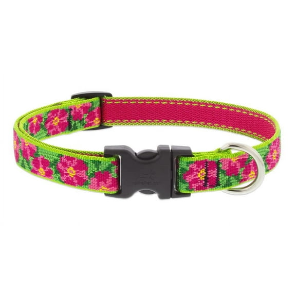 Lupine Small Dog Collar 3/4" wide Petunias design Adjusts from 9" to 14"