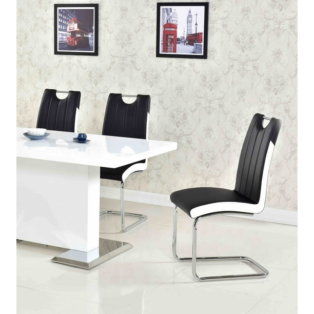 Best Master Furniture Melrose Black FauxLeather Dining Chairs with