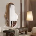 thumbnail image 4 of Bathroom Mirrors Wall Mirror Decorative 22"x36" Asymmetrical Abstract Aviation Aluminum Frame Unique, Gold, 4 of 7