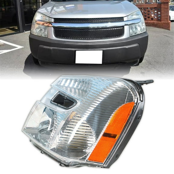 PET-U Chrome Housing Headlights Assembly Replacement for Equinox 2005-2009 with Amber Corner Headlamp 15888058 GM2502254