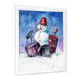 thumbnail image 2 of Designart Christmas Snowman Playing Drumset Traditional Framed Wall Art, 2 of 4