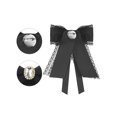 thumbnail image 3 of INSPIRE CHIC Lace Bow Tie Brooches for Women Fashion Brooch Pins Pre-Tied Shirt Neck Tie Black One Size, 3 of 4