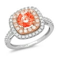 thumbnail image 2 of 1.615 ct Round Cut Simulated Red Diamond Solitaire with Accents Engagement Ring for Women in 14K White/Rose Gold, 2 of 2