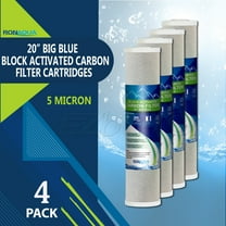 Big Blue CTO Carbon Block Water Filters 4.5" x 20" Whole House Cartridges by Ronaqua (4 Pack)