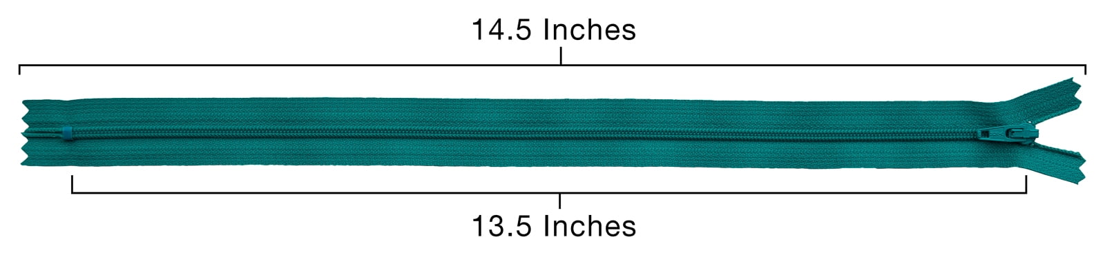 YKK® #3 Lightweight Closed-End Zipper, 13.5 Inch Length, Channel Blue 906 (100 Pack)