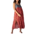 thumbnail image 1 of xiaxaixu Robe de Plage Longue Femmes Bretelles Spaghetti Imprimé Floral Robe Split Midi Slip Robe, 1 of 8