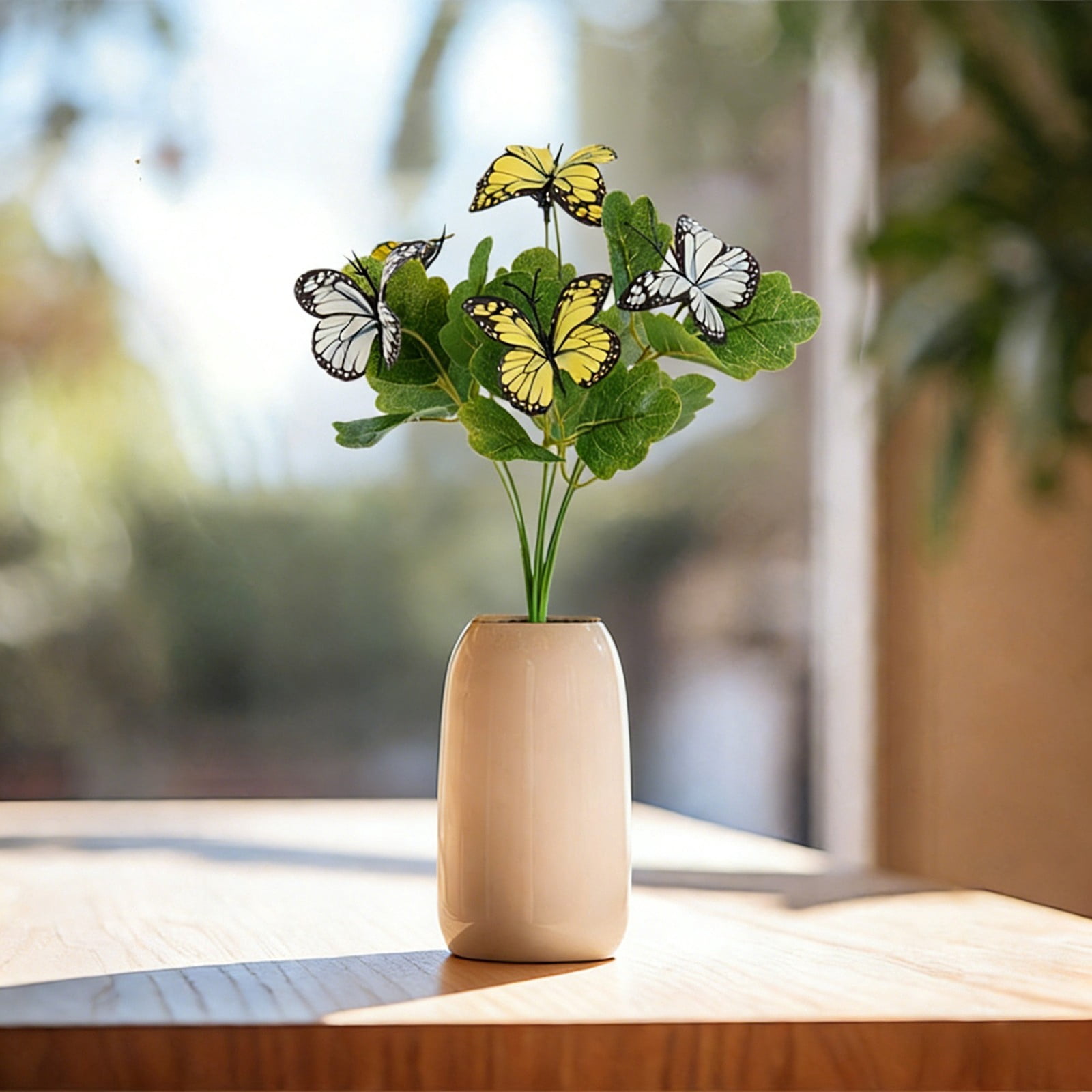 Flowers with Butterflies Artificial Flowers for Outdoor Indoor Decor, for Hanging Planters Garden Porch Window Box Home Wedding Farmhouse