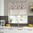 thumbnail image 4 of 2 Pack Pink Green Spring Floral Valances for Windows Bedroom Living Room Window Treatments, Vintage Botanical Summer Rod Pocket Valance Drapes Short Kitchen Curtains Over Sink 60"x18", 4 of 8