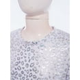 thumbnail image 6 of LiiYii Kids Girls Sparkly Leopard Print Jazz Hip Hop Disco Dance Crop Tops Dancewear Short Sleeve T-Shirt White 2-3, 6 of 7
