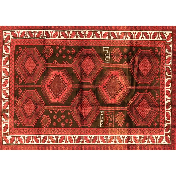 Ahgly Company Indoor Rectangle Persian Orange Traditional Area Rugs, 2' x 4'