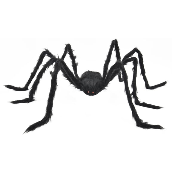 Furry Spider Decoration, Black, 50", Halloween by Way To Celebrate