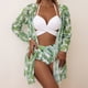thumbnail image 2 of Traje de baño de bikini con estampado de tres piezas para mujer con estampado de bloques de color y cordones de talla grande Fridja nalpqowj23578, 2 of 9