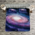thumbnail image 3 of Ambesonne Galaxy Quilted Bedspread Set 3 Pcs, Nebula in Outer Space, King Size, Mauve Blue, 3 of 3
