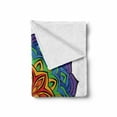thumbnail image 2 of Rainbow Mandala Soft Flannel Fleece Throw Blanket, Colorful Mandala Design with Blossoming Cinnamon Flower Oriental Flora, Cozy Plush for Indoor and Outdoor Use, 50" x 70", Multicolor, by Ambesonne, 2 of 6