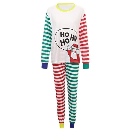 

Christmas Family Pajamas Matching Set Striped Christmas Tops Pants Sleepwear