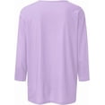 thumbnail image 4 of 3/4 length sleeve womens tops Tunic Tops Loose Fit Blouses Dressy Casual Crew Neck Tees Lightweight Loose Casual Blouses Basic Tunic Tops, 4 of 4