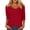 Red, variant on 3/4 Length Sleeve Womens Tops Spring Summer Casual Scoop Neck Basic Plain T Shirts Blouse
