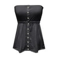 thumbnail image 3 of Musuos Women Fashion Tube Tops Solid Color Buttons Strapless Boat-Neck Wrap Chest Tank Tops Summer Bandeau Tops, 3 of 4