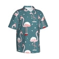 thumbnail image 2 of Bixox Men's Hawaiian Shirts Men's Elegant Flamingo Wearing A Christmas Hat Print Short-Sleeve Shirt-XX-Large, 2 of 8