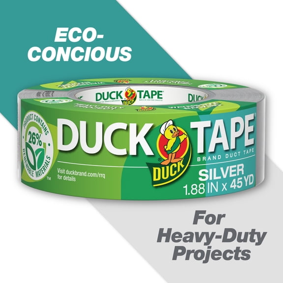 Duck Renewable Material Duck Tape - Silver, 1.88 in. x 45 yard