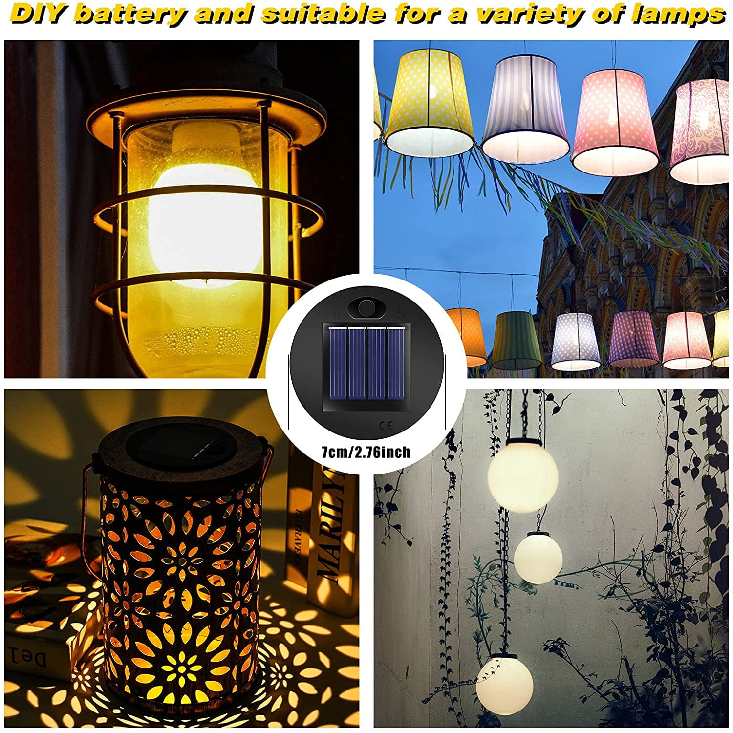 2 Pack 8cm 3.2in Solar Light Replacement Top Of Solar Lantern Outdoor Garden | UK - View #2