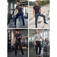 thumbnail image 6 of Xidunhg Men's Navy Sweatpants, Blue Contrast Side Stripe, Quick Dry Straight Leg Gym Casual Pants with Zipper Pockets, 6 of 10
