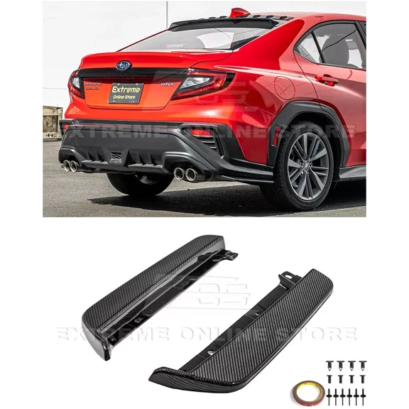 Replacement For 2022-Present Subaru WRX Models | JDM ChargeSpeed Style Carbon Fiber Rear Spat Apron Lip Splitter (Carbon Fiber)