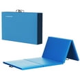 thumbnail image 1 of BalanceFrom 8ft x 4ft x 2in 4-Panel All-Purpose Folding Gymnastics Mat, Blue, 1 of 12