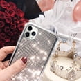 thumbnail image 3 of Compatible with iPhone 12 Pro Diamond Case Cute Bling Glitter Rhinestone Crystal Shiny Sparkle Protective Cover with Electroplate Plating Bumper Luxury Fashion Protection Case 6.1 inch Silver, 3 of 8
